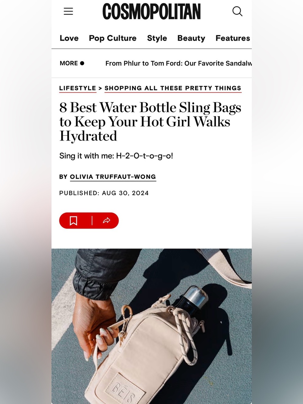 BEIS Water Bottle Sling Beige - Picture 9 of 16